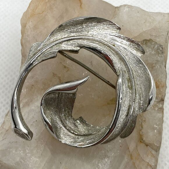 Vintage Lot of 3 Signed Monet Krementz Emmons Silver Tone Pin‎ Brooch Rhinestone - Picture 6 of 16